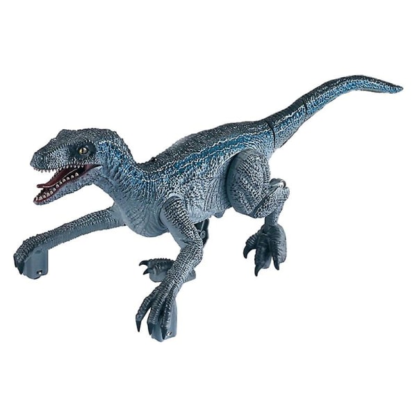 Velociraptor Simuleringsfjernbetjening Dinosaur Lys og Lydeffekt Gynge Gå Elektrisk Model Dreng Legetøj (grå)