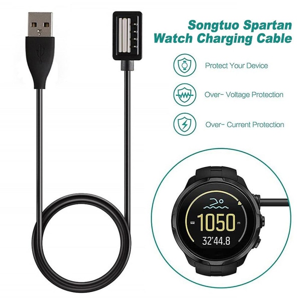 Laddare för Suunto 9, D5, Spartan Ultra Hr, Spartan Sport Wrist Hr, Eon Core - 100 cm magnetisk USB laddningskabel - Smart Watch tillbehör