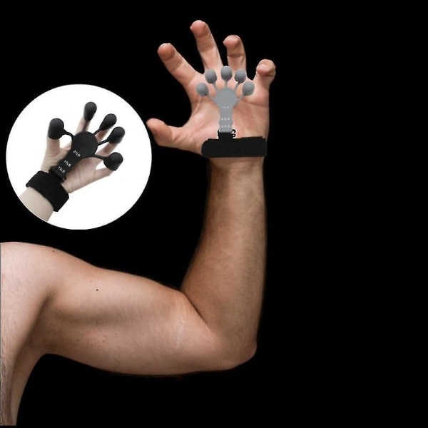 Fingerstärkare Silikon Handledssträckare Fingerträningsträning (grå)