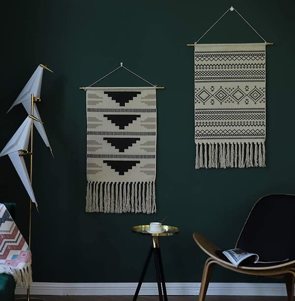 Makramé Vävda Väggbonader, Väggkonst Boho Chic Bohemisk Heminredning Geometrisk Konstdekor Boho Bakgrund
