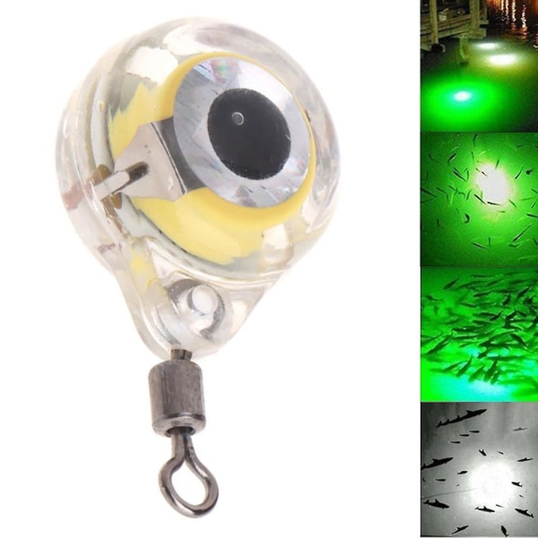 Fiske lys øyeform lysende LED mini vanntett nattfiske lampe for fiskeentusiaster, 2 stk (hvit)
