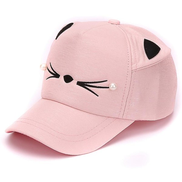 Cat Pearl Ears Baseballhatt Dam Casual Solskydd Peaked Hat Trendig hatt Svart（svart）