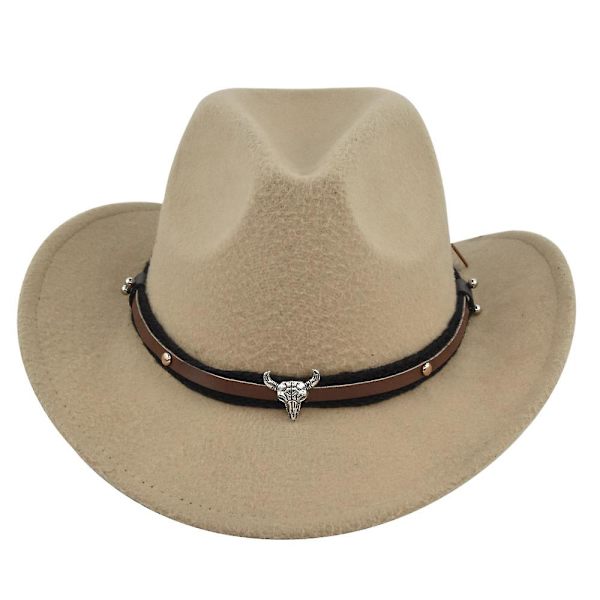 Europeisk och amerikansk kohuvud retro imitation fårhatt cowboyhatt filthatt yllehatt etnisk huva retro jazzhatt