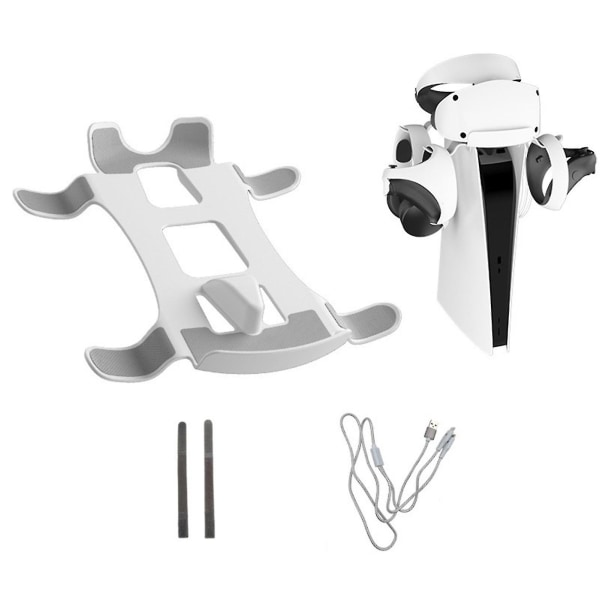 1 sæt opbevaringsstativ pladsbesparende Abs spil konsol headset mount stand med opladningskabel til Psvr2 - Snngv