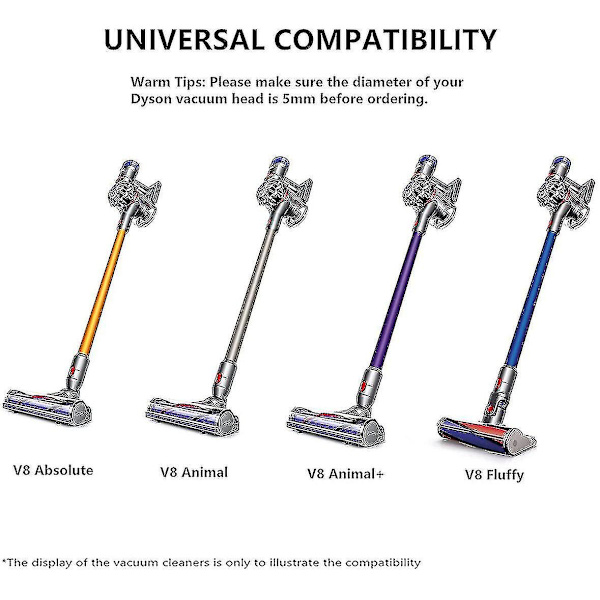 Børstevalse for Dyson V8 støvsuger, sammenlignet med del 967485-01