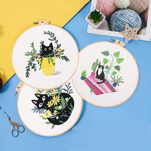 Handbroderikit för nybörjare, 30-pack korsstygnskit broderikit för vuxna broderistartkit