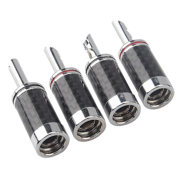 8 stk bananplugger Hi-end Hifi Diy karbonfiber kobberbelagt rhodium elektrisk lydkontakt banan C
