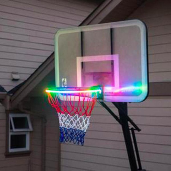 Light Up Led Basket Hoop Rim Ljuskorg Power Färgbyte Induktionslampa Utomhusleksaker