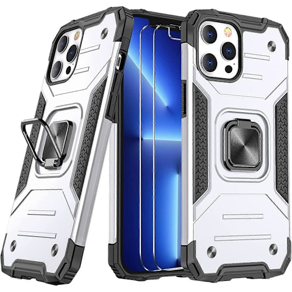 Kompatibel med iPhone 13 Pro Max Skal, Militärklass Stötsäker Skyddande Telefonfodral med Skärmskydd för iPhone 13 Pro Max 6,7 tum (Si