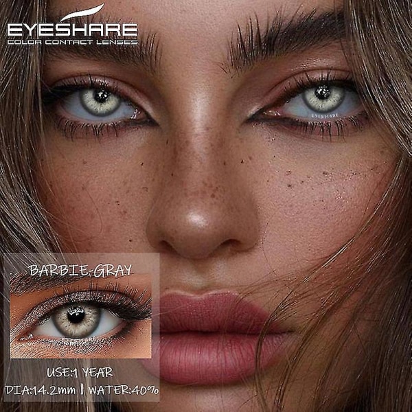 Naturliga färgkontaktlinser för ögon 2st Färglinser Ögon Årliga skönhetskontaktlinser Ögon Kosmetisk färg Lens Ögon（BARBIE-BRUN）