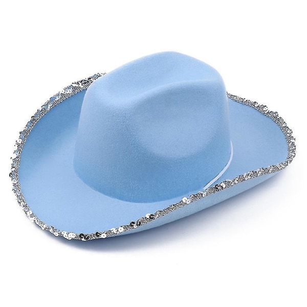 Bryllupsartikler Cowgirl Xmas Hat Brede pailletter Buet skygge Cowboy Jazz Hat