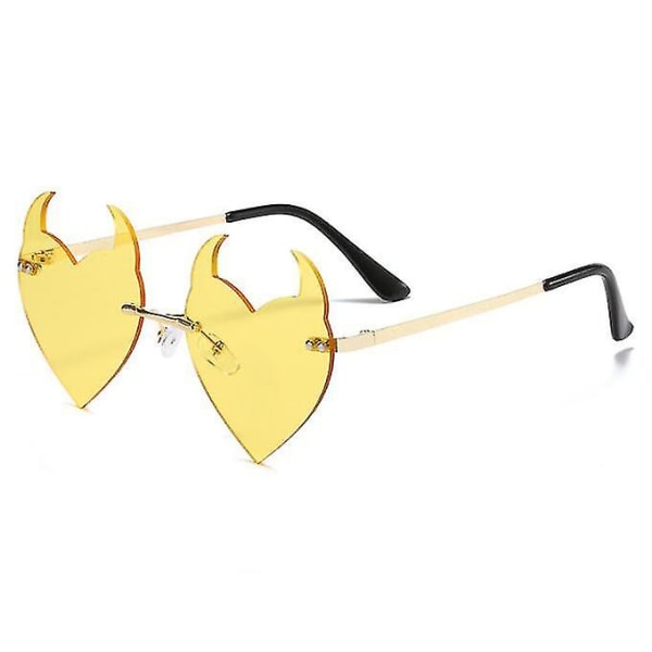 Devil Solglasögon utan båg för kvinnor Solglasögon (gul)