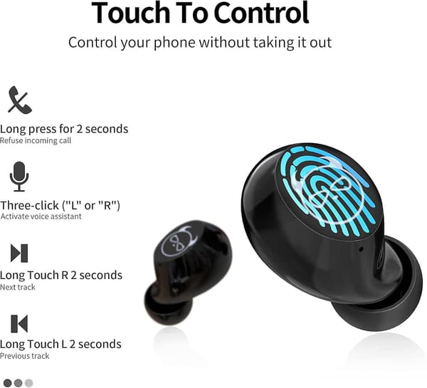 Bluetooth-ørepropper, trådløse ørepropper med ladeetui IPX5 vanntett bluetooth-headset