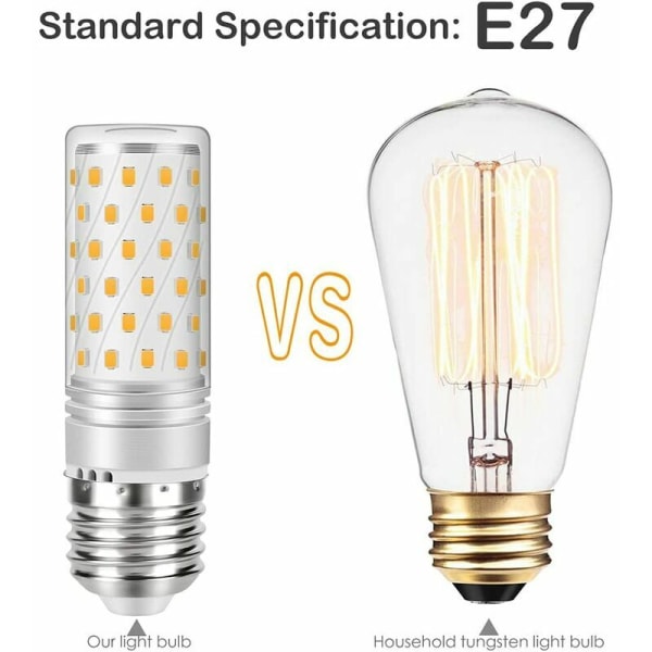 E27 LED-lampor 12W 2700K varmvit Motsvarar 120W glödlampa 1200 lumen, paket med 4