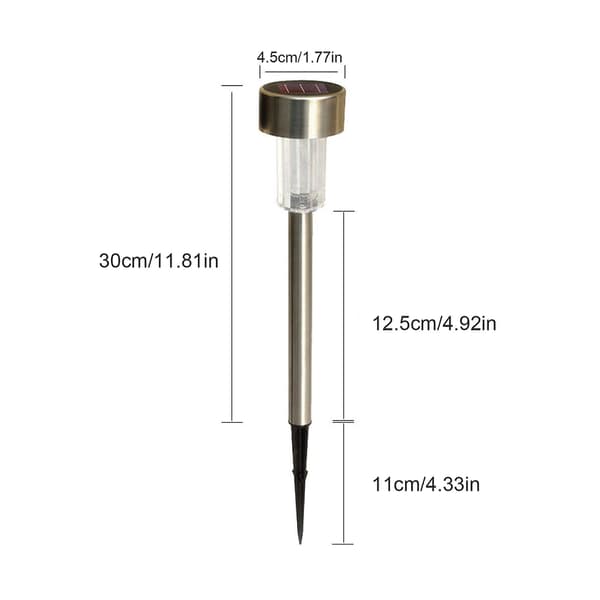 10-pak rustfrit solcelled LED-lys i flere farver til udendørs havebelysning (farverig)
