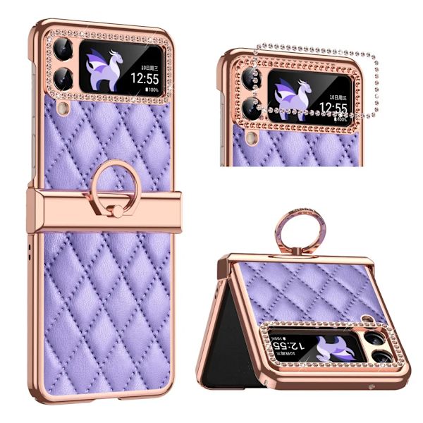 Hölje med ringstativ till Samsung Galaxy Z Flip 4 Lila