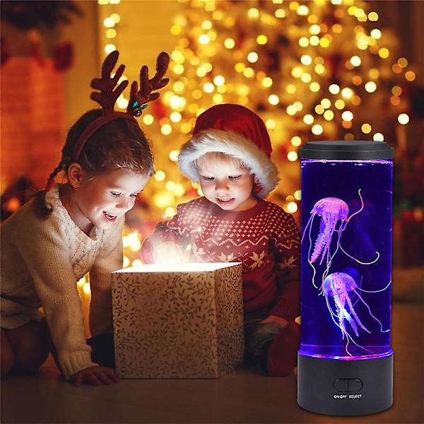 LED-simulerad manet lava lampa USB färgglad sovrum nattlampa atmosfärisk nattlampa födelsedagspresent rum prydnadsbelysning