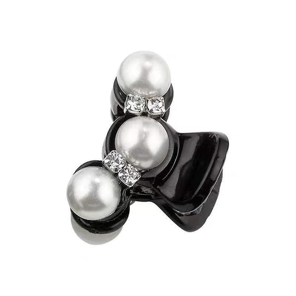 3 par mini perlehårklemmer - små sorte hårklemmer i plast 2cm*1.8cm