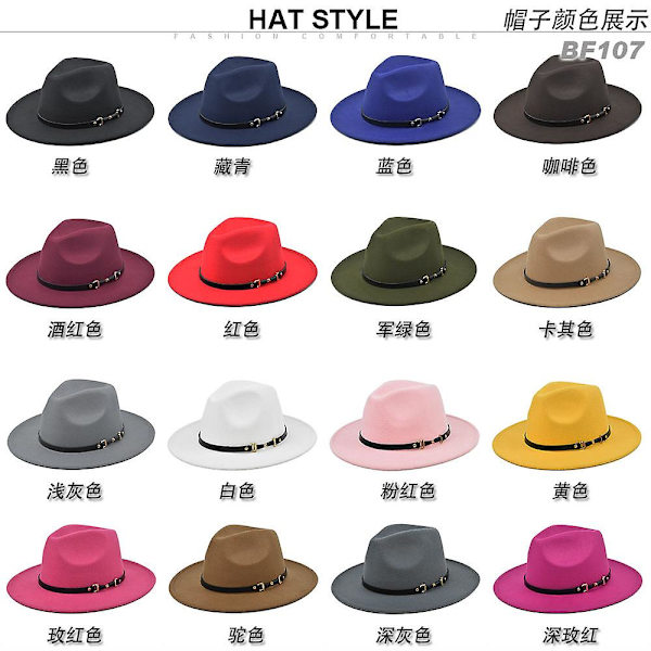 Ny Fashion Og Elegant Jazz Hat Europæisk Og Amerikansk Uld Hat Forår Og Efterår Vinter Uld Retro Litterær Stor Skygge Hat
