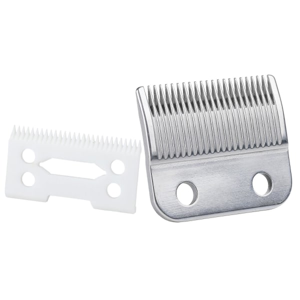 Kompatibel med Wall WAHL8504 hårklipparblad keramiskt set（Metal Silver-Ceramic White）