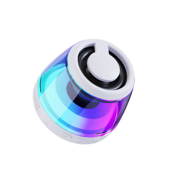 Magneettinen Bluetooth-kaiutin, kannettava Bluetooth-kaiutin, langaton puhelinteline pelikaiutin, pieni kannettava, RGB-valo, teini-ikäisen lahja. (Valkoinen)