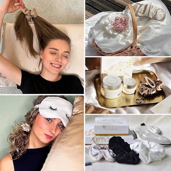 100% Silkes Hår Elastik Dam Flickor Flickor Hår Elastik Ren Silke Stor Hår Scrunchie Bistre Silke