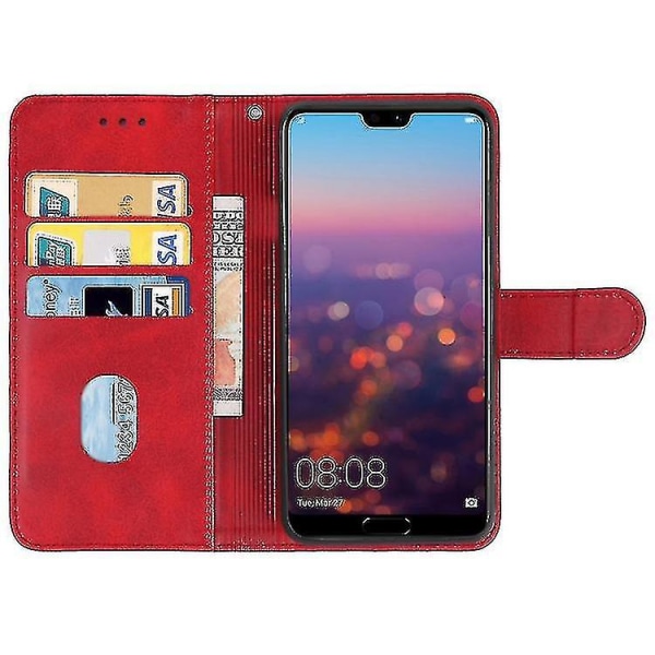 For Huawei P20 skinntelefonveske (rød)