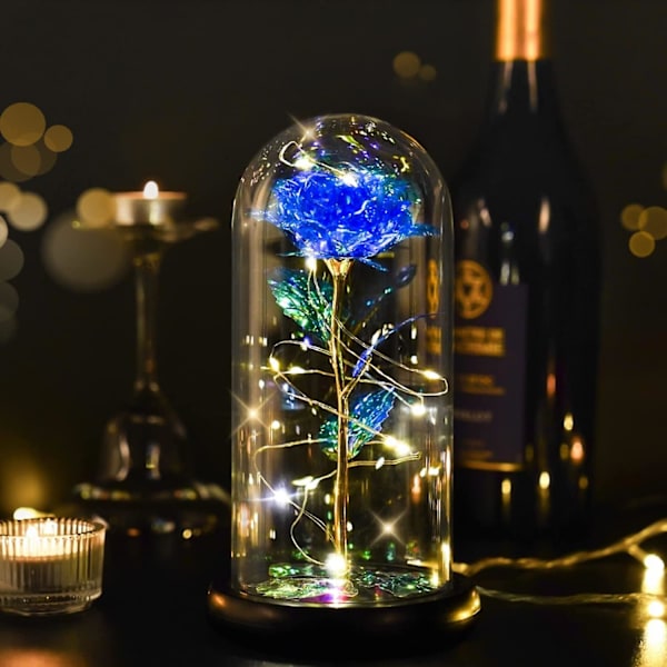 Galaxyros för henne, upplyst ros, konstgjord blomma present till mamma fru dotter, Thanksgiving, bröllop, födelsedag, årsdag, julklapp