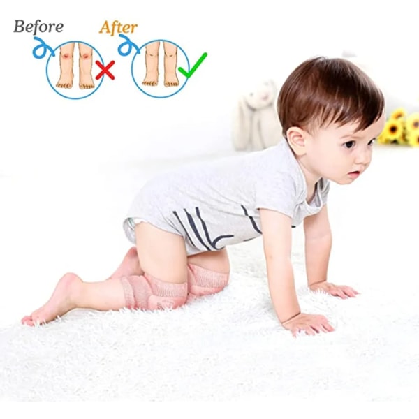 Knäskydd Baby Crawl, 5 par Baby Knäskydd Kryphjälp med gummihalkfria knäskydd för 0-24 månader bebisar
