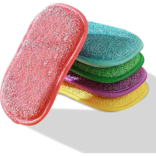 5-pack Dual Action Mikrofiber Rengöringssvamp Refill Svamp Rengöringsskrubb