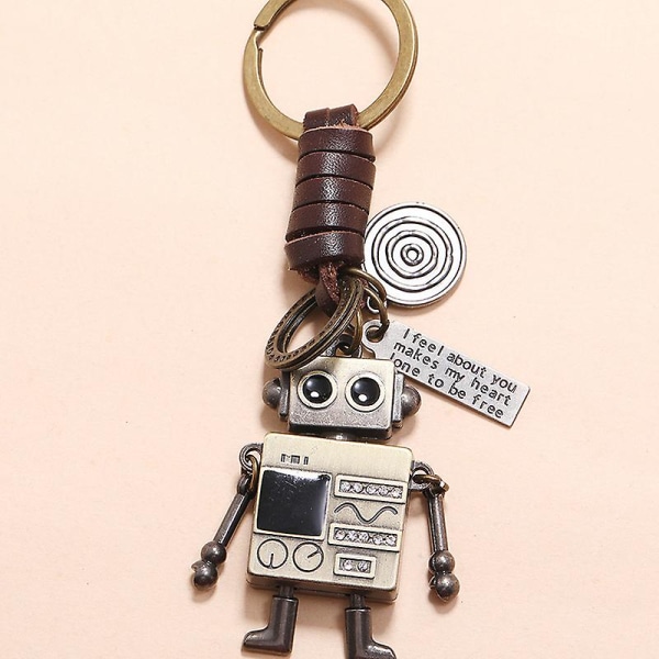 Wabjtam Jewelbeauty Mini Robot Nyckelring Kreativ Design 3d gör-det-själv metall Flyttbar Decration Lädernyckelring Nyckeldekoration Nyckelring Lädernyckelring Gif
