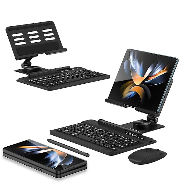 Magnetisk Touch Mous Trådlöst Tangentbord för Samsung Galaxy Z Fold 4 3 2 Fodral Läder Flip Stativ för Huawei Mate X2 Telefonfodral