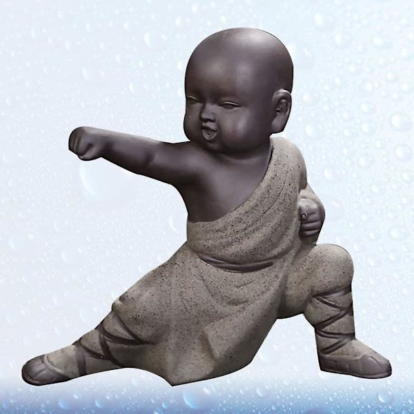 Mini Munk Ornament, Kung Fu Buddha Staty Tehusdjur Zen Trädgård Te Brick Figur För Bil Hem Skrivbord