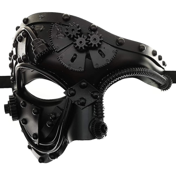 Cyberpunk maske Steampunk metal Cyborg venetiansk maske, maskerade maske til Halloween dekoration kostume