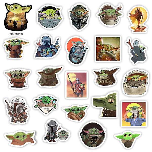 WABJTAM Baby_Yoda -tarrat 50 kpl vinyyli vedenpitävät tarrat kannettavalle tietokoneelle, Hydro Flask -vesipullolle, autokupille, tietokoneelle, kitaralle, rullalaudalle, matkatavaroille, pyörälle, puskurille