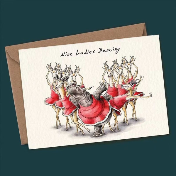 12 dager med julekortsett Gratulasjonskort Nedtellingsgave Solide 9 X 13 cm flerfargede konvolutter