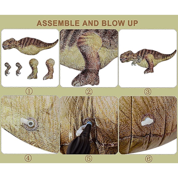 47\" T-Rex Dinosaur Uppblåsbar Ballon Dinosaurie Födelsedagsfest Tillbehör Dekorationer Jätte Tyrannosaurus Rex Dinosaurie Ballon Jumbo Livsstorlek Dinosaurie T
