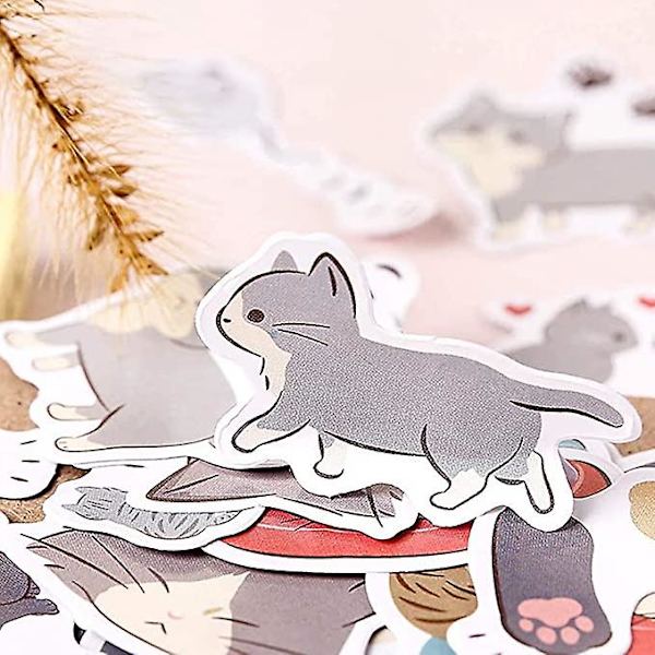GHYT-kannettavan tietokoneen tarrat, 45 kpl laatikossa DIY-koristelu Super Cute Cats -tarrat kannettavalle tietokoneelle, suunnittelijoille, leikekirjalle, matkalaukulle, päiväkirjalle, muistikirjoille, albumille