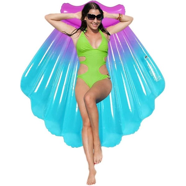 Shell Pool Float för Vuxen, Vuxen Flotte, Uppblåsbar Havsborstling Pool Float Röd Strand Lounger Luftmadrass Vuxen Simring Vatten Sommarfest Leksaker (150x150