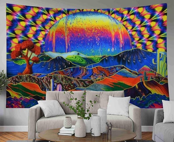 Solnedgång Trippy Gobeläng