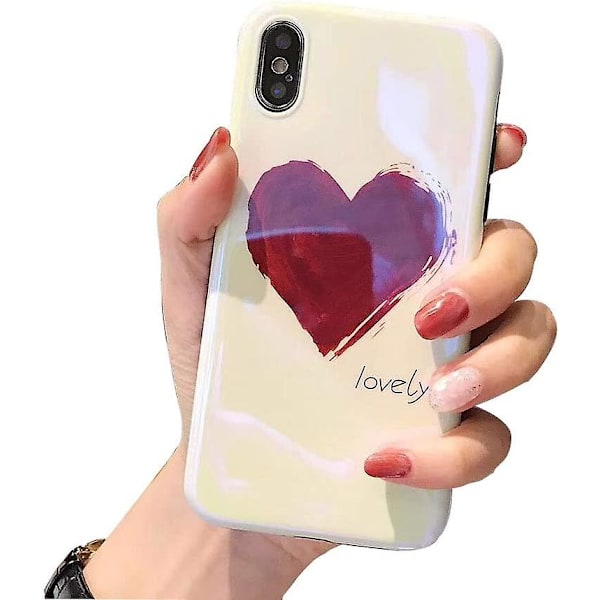 Telefonfodral Kompatibelt Med Iphone Xr, Elegant Vacker Röd Hjärtmönster Blank Yta Skyddsfodral Mjuk Tpu 360 Grader Bra Skydd - Stort Röd Hjärta
