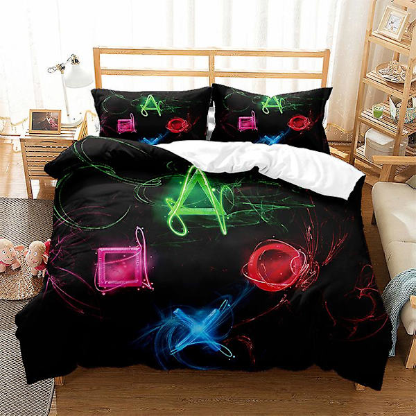 3D Digitaltryck Cartoon Space Varulv Täcke Örngott Sängkläder Tredelad Set LRS16 180*200cm -ZHENV（180*200cm）
