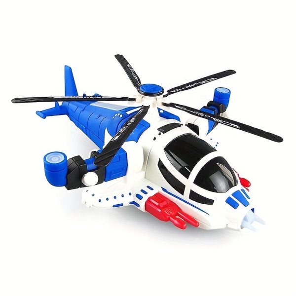 Elektrisk Universal Transformable Fighter Børnelegetøj Lys Musik Helikopter（rød）