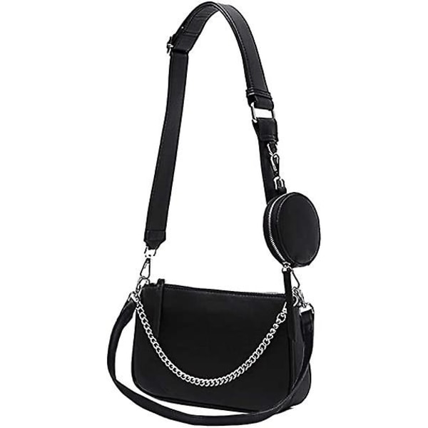Kvinner Multipurpose Crossbody Vesker Liten Skulder Bag Mote 3 i 1 Glidelås Håndvesker med Myntpung