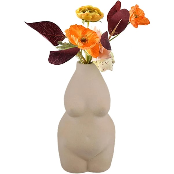 Kvinnlig kropp vas konst design, keramisk blomkruka staty, för dekoration