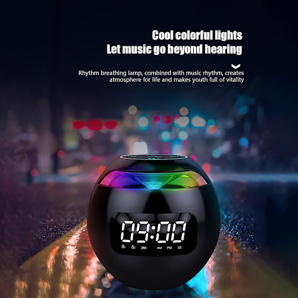 Bluetooth-väckarklocka Audio Trådlös Bluetooth-högtalare Bärbar Mini Dubbel Alarm