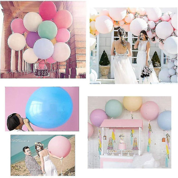 10 X Diameter 36\" Jätteballong Jumbo Latexballong För Bröllop Födelsedagsfest Babyshower Karneval Slumpmässig Färg