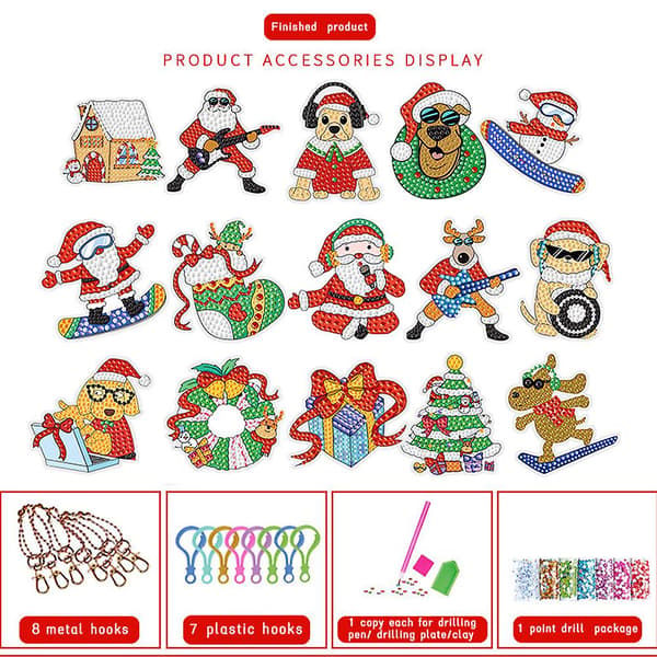 Jul 5D Diamantmålning Adventskalender 24 Dagar Nedräkning Blind Box Leksaker
