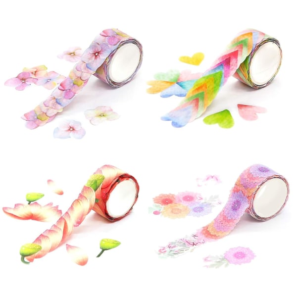 Roll Masking Scrapbook Sticky Papir Blomsterblad Tape Washi Tape