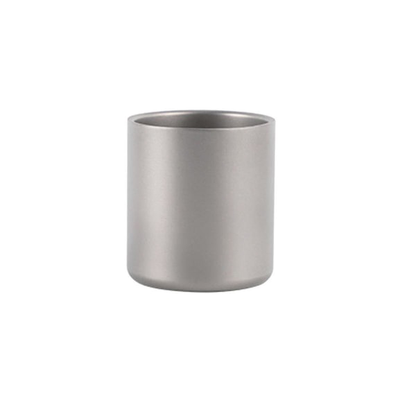 350 ml dobbeltvæg titanium vandkop kaffe te krus til hjemmekontor Udendørs camping Vandreture Picnic uden håndtag (Titanium farve)
